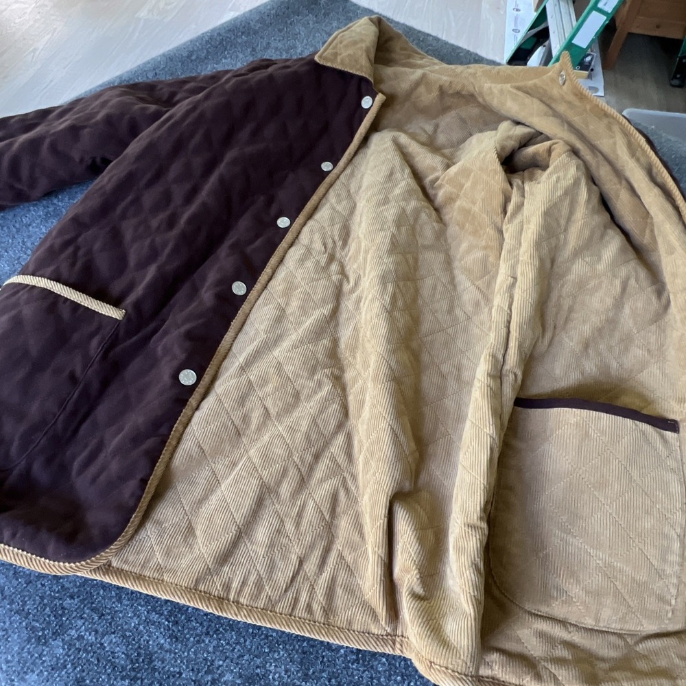 NWT Denim & Co Womens Reversible Corduroy Quilted Barn Jacket Coat Snaps Sz XL - Picture 9 of 16